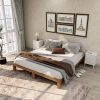 Queen Bed Frame with Storage and LED Lights, No Box Spring Needed 4