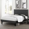 Classic Metal Platform Bed Frame Queen Size with Headboard and Slats 3