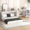 Modern Queen Platform Bed with Wingback Headboard and Storage 3