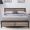 King Size Allewie Modern Bed Frame with 4.7 Inch Headboard Shelf 4