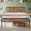 DWVO Full Size Bed Frame with Adjustable Headboard, Beige Linen Upholstered Platform Bed Frame with Nail Headboard, 12” Under-Bed Storage Low Profile Bed Frame No Box Spring Needed Hold up to 800lbs 4