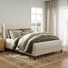 King Bed Frame with LED Lights Metal Platform Storage Headboard USB Ports 3