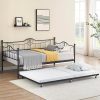 Pinewood Daybed Sofa Couch Bed Frame Twin with Trundle White 4