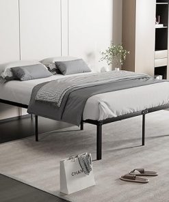 VECELO 16 Inch Tall Metal Bed Frame Heavy Duty Mattress Foundation