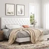 Light Grey King Bed Frame with 52 Inch Upholstered Headboard 4