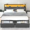 Giantex Twin Metal Bed Frame with Headboard and Under-Bed Storage 4