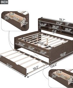 LUSPAZ Wood Captain Daybed Frame with Storage for Kids and Teens 2