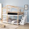 Full Size Captain Platform Bed with Bookcases and Storage Drawers 4