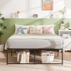 Mid Century Queen Size Wood Platform Bed Frame with Headboard 4