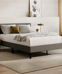 Nectar Grey Queen Bed Frame and Headboard with Sturdy Support