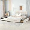 Charcoal Black Queen Bed Frame with Upholstered Headboard and Storage 3