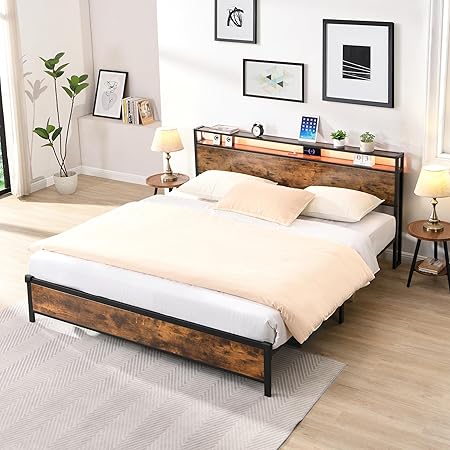 California King Bed Frame with Storage and USB Charging Stations California King Bed Frame with Storage and USB Charging Stations