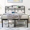 UOMEUR Metal Bed Frame with USB Charging Station and Storage Space 3