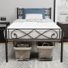 Classic Wood Twin Bed Frame with Under Bed Storage and Easy Assembly 4