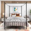 LUSPAZ Twin Size Wood Platform Bed with LED Light and USB Charging 4
