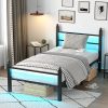 King Size Bed Frame with High Headboard Velvet Upholstered Black 3