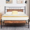 King Size Velvet Tufted Platform Bed Frame Heavy Duty Light Grey 3
