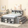 Upholstered King Bed Frame with Velvet Headboard and Wooden Slats 3