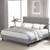 Youmumeub Queen Upholstered Bed Frame with Adjustable Headboard