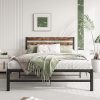 Queen Size Velvet Bed Frame with Storage Drawer and Wingback Headboard 4