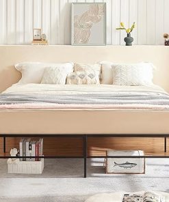 VECELO 18 Inch Metal Platform Bed Frame King Size No Box Spring Needed