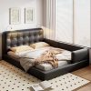 Twin Lift Up Storage Bed Frame with Button Headboard and Charging Station 4