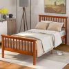 HOOMIC 14 Inch Queen Metal Bed Frame with Rustic Wood Footboard 4