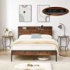 Twin Size Platform Bed with Trundle Space Saving 250lbs Bed Frame 3