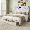Full Size Bed Frame with Storage Headboard and LED Charging Station 3 Full Size Bed Frame with Storage Headboard and LED Charging Station 3
