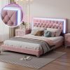 Full Platform Bed with Twin Trundle and Storage Headboard in White 4