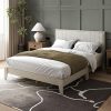 YITAHOME King Size Upholstered Bed Frame with Beige Velvet Headboard 3