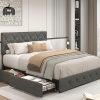 GOFLAME Full Size Metal Bed Frame with Under-Bed Storage, Rustic Brown 4