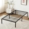 Merax Twin Size Upholstered Platform Bed with Cloud Headboard Beige 3
