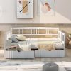 Harper Bright Designs Twin Daybed Frame with Trundle in Espresso 3