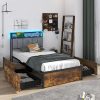 GORELAX Twin Over Full Metal Bunk Bed Frame with Sturdy Guard Rail 4