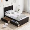 KOMFOTT Queen Bed Frame with 4 Drawers and LED Lights, Smart Design 3