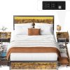 Lucid King Size Upholstered Bed Frame with Headboard No Box Spring 3