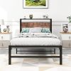 Foldable Full Size Metal Bed Frame with Support Up to 1000lbs 4