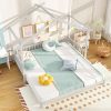 Upholstered Twin Bed Frame with Charging Station and Storage Black 4