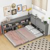 VECELO Queen Metal Platform Bed Frame with Headboard and Storage 3