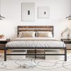 Queen Size Metal Bed Frame No Box Spring Needed Industrial Style 4