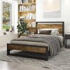 Yaheetech Queen Bed Frame Upholstered with 4 Drawers and Headboard 3