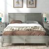 Yaheetech White Metal Queen Bed Platform with Under Bed Storage 3