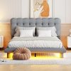 Merax Full Size Loft Bed Frame with Wardrobe Desk and Storage Shelves 4