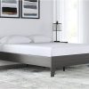 Classic Queen Bed Frame with Tufted Wingback Headboard, Black 4