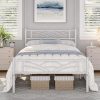 Queen Bed Frame with Headboard Metal Platform USB Charging and LED Lights 4