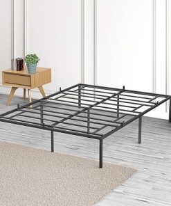 Alkmaar 14 Inch Black Metal Full Bed Frame No Box Spring Needed