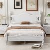 Polibi Queen Size Platform Bed with Headboard in Walnut Finish 3
