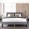 Green Velvet Queen Bed Frame with Adjustable Headboard and Wooden Slats 4