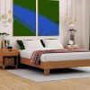 Keyluv Full Size 54.3” Tall Velvet Platform Bed Frame with Headboard 3